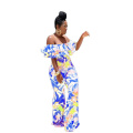 New Arrivals Wholesale Stylish Print One-Shoulder Jumpsuit